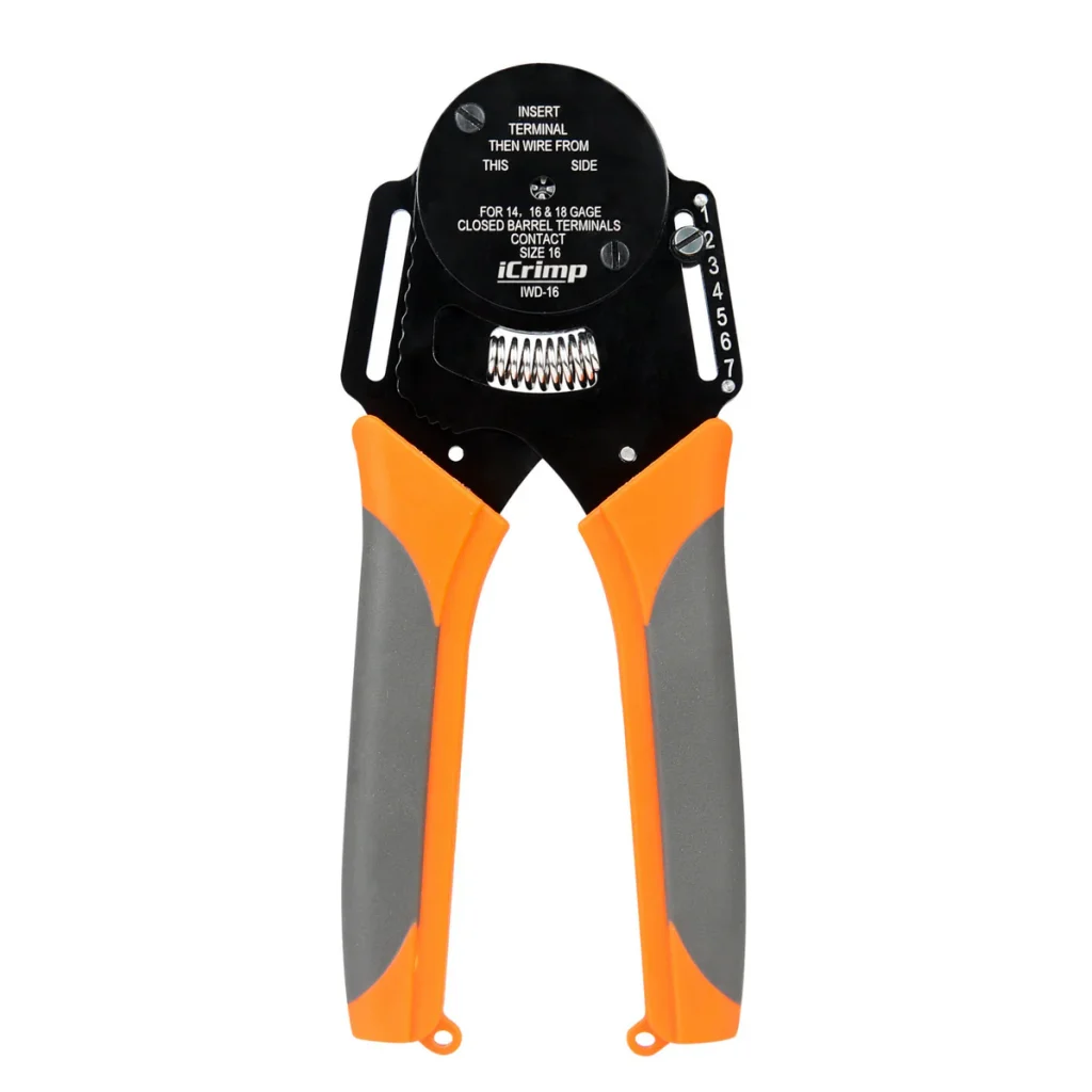 IWD-16 Closed Barrel Crimper 4 Way Indent, 8 Impression Type for Deutsch Solid Contacts gage 14,16&18111
